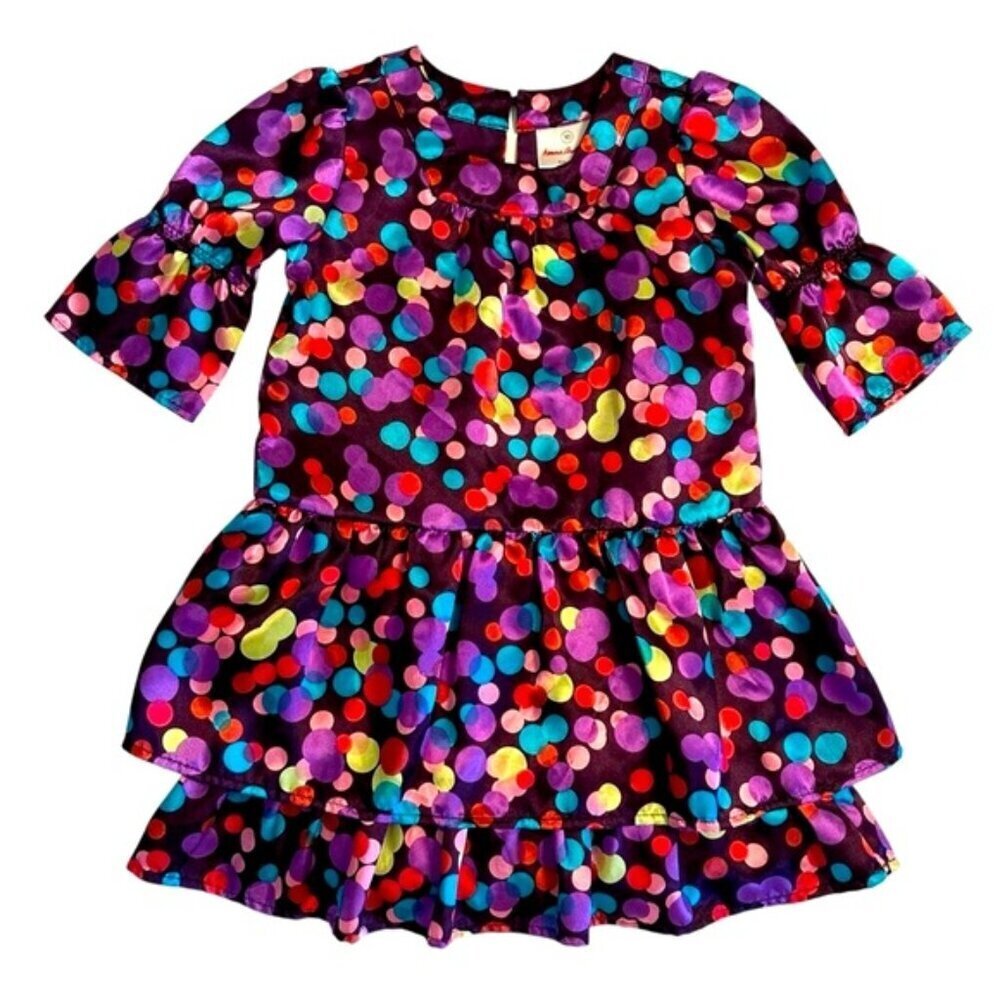 Hanna Andersson | Little Girl Multicolor Polka Dot Tiered Dress  Size 3T